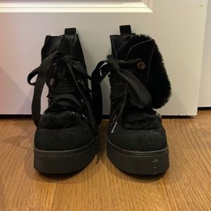Black Fur Lined Jslide Boots Size 36